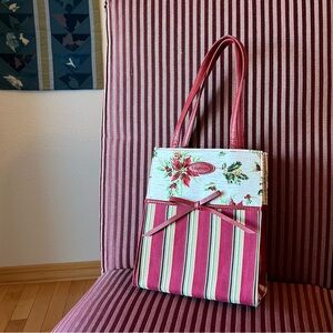 Longaberger Holiday Christmas tote cloth gift bag
